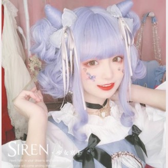 Siren Devil Horns & Buns Pastel Purple Lolita Wig by Alice Garden (AG17)